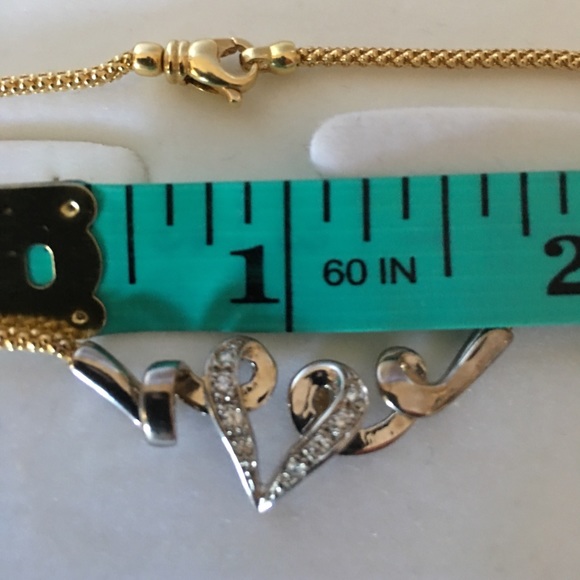 18K Pure Gold & Diamond Necklace 18” long - Picture 2 of 8